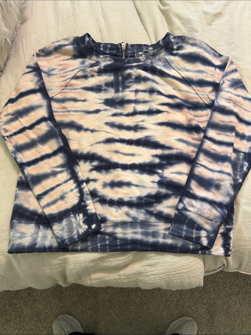 Young Fabulous & Broke Navy & Cream Tie-Dye Crewneck Sweatshirt